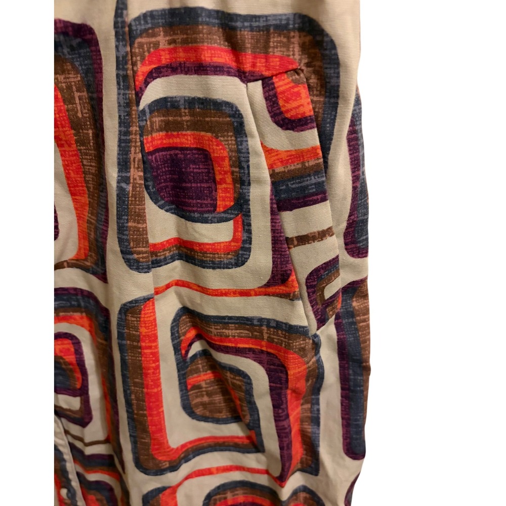 Boden Retro Geometric Print Sleeveless Button Front Dress Size L - Picture 3 of 9